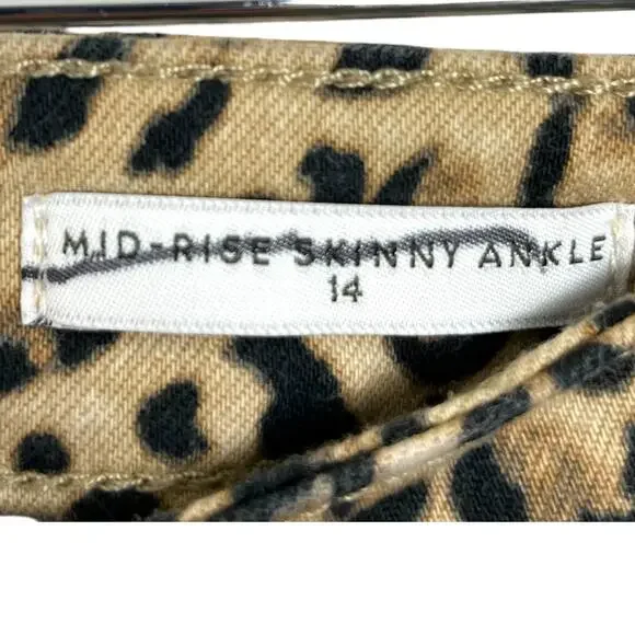 Wonderly Women's Size 14 Mid Rise Skinny Ankle Leopard Print Jeans - Picture 9 of 11